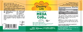 Country Life Mega CoQ10 100 mg - supplement