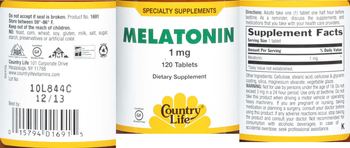 Country Life Melatonin 1 mg - supplement