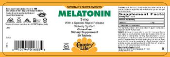 Country Life Melatonin 3 mg - supplement