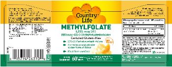 Country Life Methylfolate 1,333 mcg DFE (800 mcg (6S)-5-Methyltetrahydrofolate) Orange Flavor - supplement