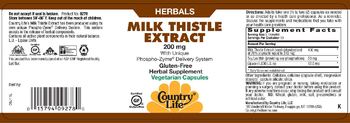 Country Life Milk Thistle Extract 200 mg - supplement