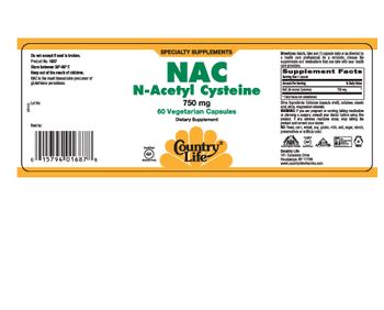 Country Life NAC N-Acetyl Cysteine 750 mg - supplement
