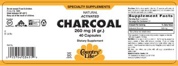 Country Life Natural Acticated Charcoal - supplement