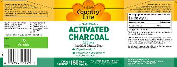 Country Life Natural Activated Charcoal 260 mg - supplement