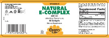 Country Life Natural E-Complex 400 IU - supplement