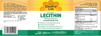 Country Life Natural Lecithin 1200 mg - supplement