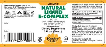 Country Life Natural Liquid E-Complex 240 IU With Mixed Tocopherols And Wheat Germ Oil - supplement