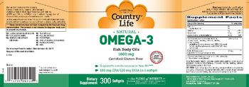 Country Life Natural Omega-3 Fish Body Oils 1000 mg - supplement