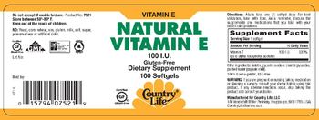Country Life Natural Vitamin E 100 IU - supplement