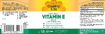 Country Life Natural VItamin E 400 IU - supplement