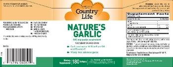 Country Life Nature's Garlic - supplement