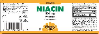 Country Life Niacin 500 mg - supplement