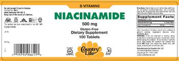 Country Life Niacinamide 500 mg - supplement
