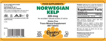 Country Life Norwegian Kelp 225 mcg - trace mineral supplement