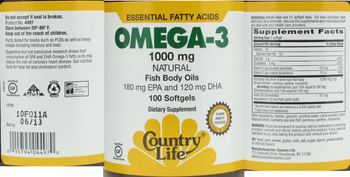 Country Life Omega-3 1000 mg - supplement