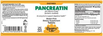 Country Life Pancreatin - supplement