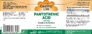 Country Life Pantothenic Acid 1000 mg - supplement