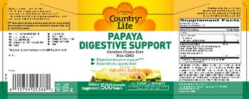 Country Life Papaya Digestive Support Pineapple Papaya Flavor - supplement