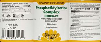 Country Life Phosphatidylserine Complex Neuro-PS - supplement