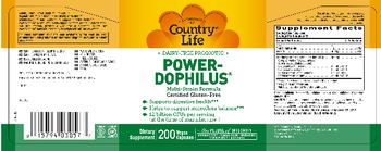 Country Life Power-Dophilus Dairy-Free Probiotic - supplement