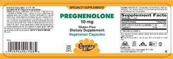 Country Life Pregnenolone 10 mg - supplement