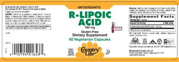 Country Life R-Lipoic Acid 100 mg - supplement