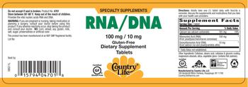 Country Life RNA/DNA 100 mg / 10 mg - supplement