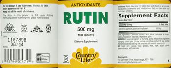 Country Life Rutin 500 mg - supplement