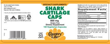 Country Life Shark Cartilage Caps 800 mg - supplement