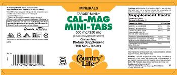 Country Life Target-Mins Cal-Mag Mini-Tabs 500 mg/250 mg - supplement