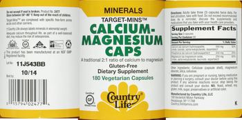 Country Life Target-Mins Calcium-Magnesium Caps - supplement