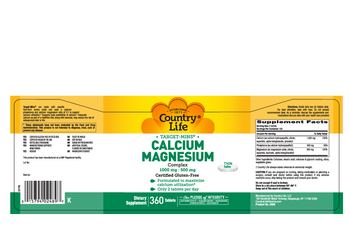 Country Life Target-Mins Calcium Magnesium Complex 1000 mg : 500 mg - supplement