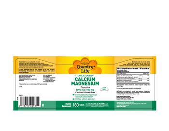 Country Life Target-Mins Calcium Magnesium Complex 1000 mg : 500 mg - supplement