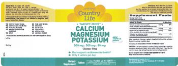 Country Life Target-Mins Calcium Magnesium Potassium - 