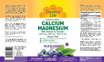 Country Life Target-Mins Calcium Magnesium Wild Blueberry Flavor - supplement