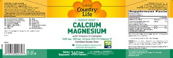 Country Life Target-Mins Calcium Magnesium with Vitamin D Complex - supplement