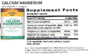 Country Life Target-Mins Calcium Magnesium With Vitamin D Complex - supplement