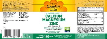 Country Life Target-Mins Calcium Magnesium Zinc with Vitamin D - supplement