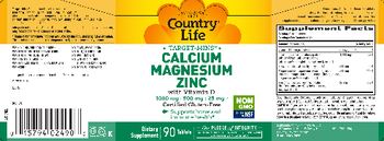 Country Life Target-Mins Calcium Magnesium Zinc with Vitamin D - supplement