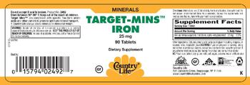 Country Life Target-Mins Iron 25 mg - supplement