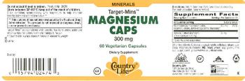 Country Life Target-Mins Magnesium Caps 300 mg - supplement