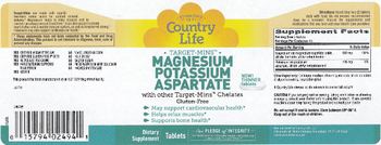 Country Life Target-Mins Magnesium Potassium Aspartate - supplement