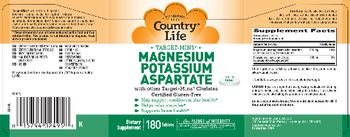 Country Life Target-Mins Magnesium Potassium Aspartate With Other Target-Mins Chelates - supplement