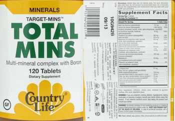 Country Life Target-Mins Total Mins - supplement