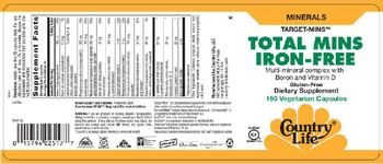 Country Life Target-Mins Total Mins Iron-Free - supplement