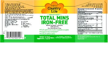 Country Life Target-Mins Total Mins Iron-free - supplement