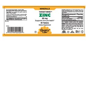 Country Life Target-Mins Zinc 50 mg - minerals