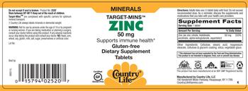 Country Life Target-Mins Zinc 50 mg - supplement