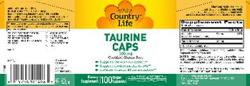 Country Life Taurine Caps 500 mg - supplement