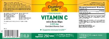 Country Life Time Release Vitamin C with Rose Hips 1,000 mg - supplement
